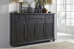 Branson II Chalkboard Black Storage Dining Buffet