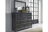 Image of Branson II Queen Or King Chalkboard Black Panel Bed "Create Your Own Bedroom" Collection
