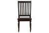 Image of Branson II Chalkboard Black With Brown Top 6 Piece Trestle Table Set With Slat Back Chairs And Bench