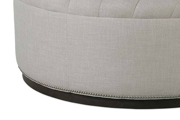 Bree 36", 44", Or 48" Inch "Designer Style" Round Tufted Fabric Ottoman (3 Sizes Available)
