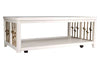 Image of Bridgeport White Nautical Beach Theme Rectangular Coffee Table With Rope Accents