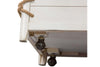 Image of Bridgeport White Nautical Beach Theme Cedar Lined Storage Trunk Coffee Table With Rope Accents