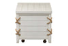 Image of Bridgeport White Nautical Beach Theme Cedar Lined Storage Trunk Coffee Table With Rope Accents