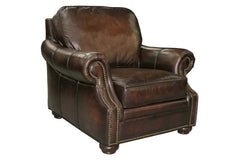 Brighton Quick Ship Traditional Leather Pillow Back Club Chair
