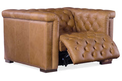 Bromley Coin Power Quick Ship Chesterfield Leather Recliner Chair