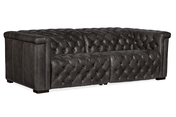 Savion Gravel Chesterfield 88 Inch Quick Ship Wall Hugger Power Leat