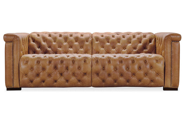 Bromley Coin Chesterfield 88 Inch "Quick Ship" Wall Hugger Power Leather Reclining Sofa - OUT OF STOCK UNTIL 12/24/2021