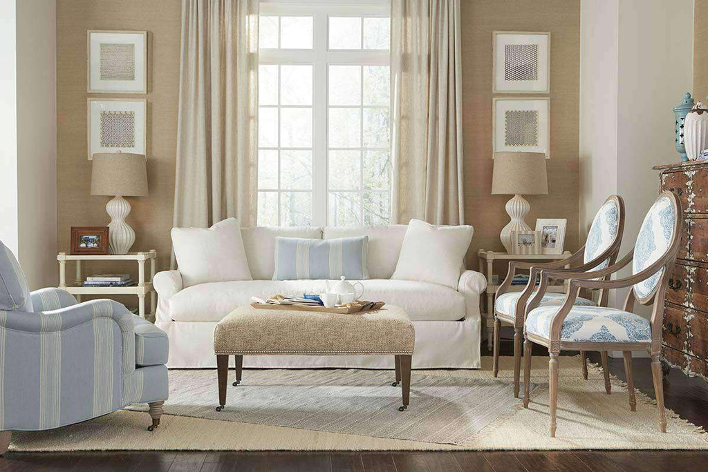 Cream store slipcover sofa