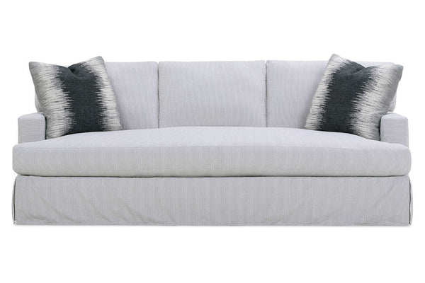 Candice I 95 Inch Single Bench Cushion Three Backs Fabric Slipcovered Sofa
