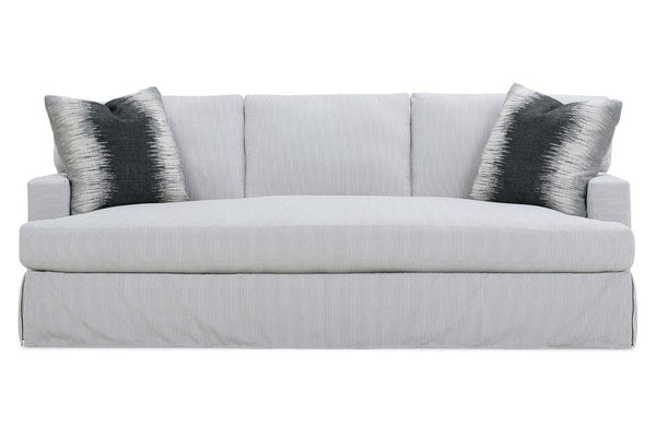 Candice I 89 Inch Single Bench Cushion Three Backs Fabric Slipcovered Sofa