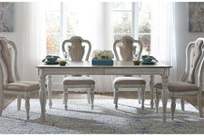 Canterbury 5 Piece Antique White Double Leaf Leg Table Dining Set