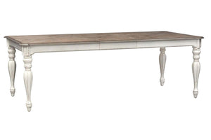 Canterbury 7 Piece Antique White Double Leaf Leg Table Dining Set