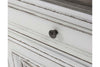 Image of Canterbury Traditional Antique White Storage Dining Buffet With Lighted Hutch