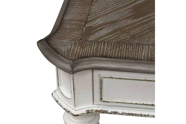 Canterbury Large Distressed Antique White Single Drawer Coffee Table With Shelf