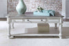 Image of Canterbury Large Distressed Antique White Single Drawer Coffee Table With Shelf
