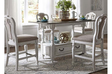 Canterbury 5 Piece Antique White Counter Height Gathering Table Dining Set