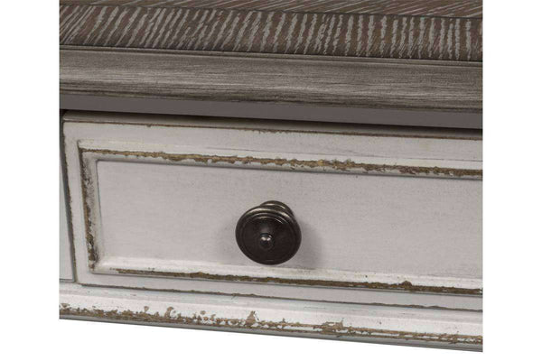 Canterbury Large Distressed Antique White Single Drawer Coffee Table With Shelf
