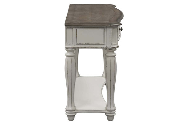 Canterbury Antique White Sofa Console Table With Single Drawer And Shelf