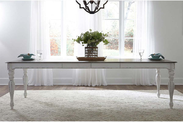 Canterbury 5 Piece Antique White Double Leaf Leg Table Dining Set