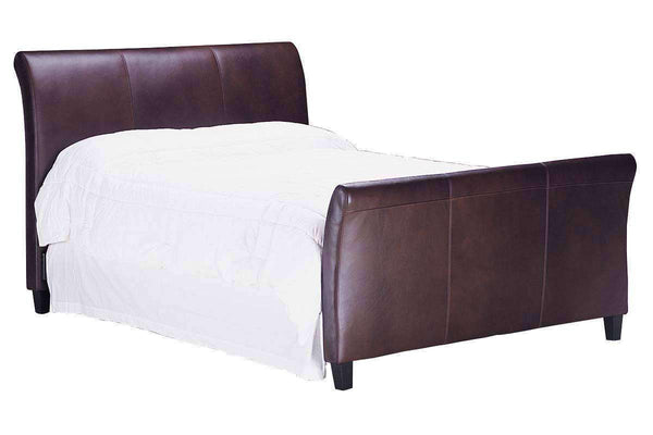 Carlton "Designer Style" Leather Sleigh Style Bed - Club Furniture