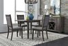 Image of Carson 5 Piece Drop Leaf Dining Table Set In Greystone Finish With Upholstered Back Side Chairs