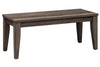 Image of Carson 6 Piece Rectangular Leg Table Dining Set In Greystone Finish With Upholstered Chairs And Dining Bench