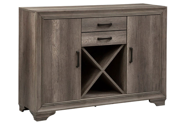 Carson Transitional Door Storage Buffet Server In Greystone Finish