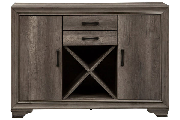 Carson Transitional Door Storage Buffet Server In Greystone Finish