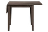 Image of Carson 3 Piece Drop Leaf Dining Table Set In Greystone Finish With Slat Back Side Chairs