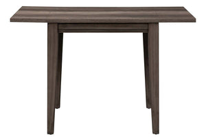 Carson 5 Piece Drop Leaf Dining Table Set In Greystone Finish With Upholstered Back Side Chairs