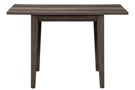 Carson 3 Piece Drop Leaf Dining Table Set In Greystone Finish With Upholstered Back Side Chairs