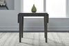 Image of Carson 3 Piece Drop Leaf Dining Table Set In Greystone Finish With Slat Back Side Chairs