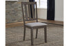 Image of Carson 3 Piece Drop Leaf Dining Table Set In Greystone Finish With Slat Back Side Chairs