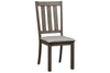 Image of Carson 5 Piece Drop Leaf Dining Table Set In Greystone Finish With Slat Back Side Chairs