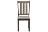 Image of Carson 3 Piece Drop Leaf Dining Table Set In Greystone Finish With Slat Back Side Chairs