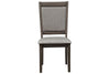 Image of Carson 5 Piece Drop Leaf Dining Table Set In Greystone Finish With Upholstered Back Side Chairs