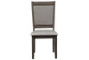 Image of Carson 7 Piece Rectangular Leg Table Dining Set In Greystone Finish With Upholstered Back Side Chairs