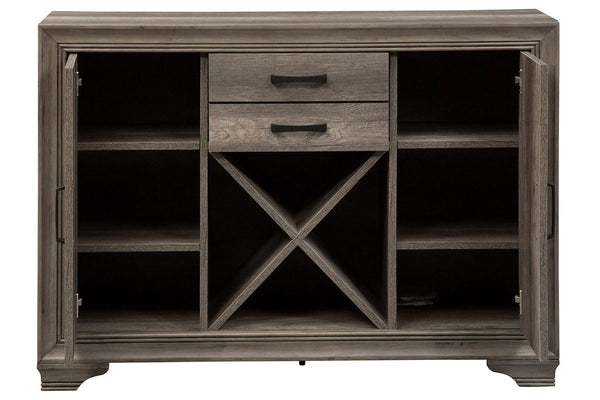 Carson Transitional Door Storage Buffet Server In Greystone Finish