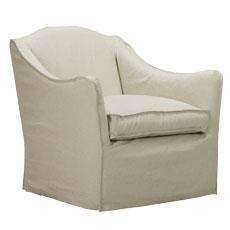 MandyQuick Ship Slipcovered Swivel Accent Chair