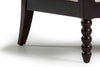 Image of Viola Fabric Accent Chair With Decorative Wood Base