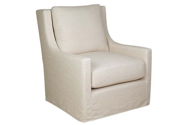 Charlene "Quick Ship" Slipcovered Swivel Accent Chair