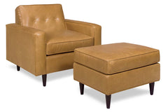 Chet Leather Mid-Century Modern Club Chair