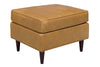 Image of Chet "Designer Style" Mid-Century Modern Leather Ottoman