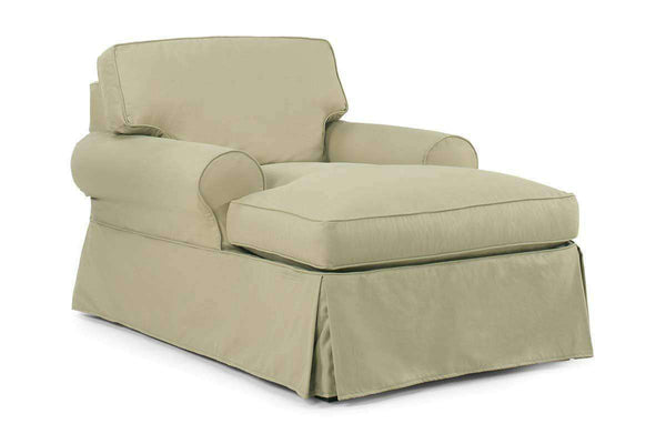 Slipcovered Furniture Chloe Slipcovered Two Arm Chaise Lounge 
