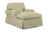 Image of Slipcovered Furniture Chloe Slipcovered Two Arm Chaise Lounge 