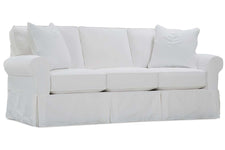Christine 84 Inch "Quick Ship" Slipcovered Sofa In Bright White Fabric