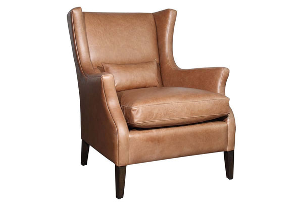 Cody Quick Ship Flare Arm Wing Back Leather Chair
