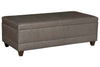 Image of Connolly 54 Inch Leather Storage Ottoman With Nails