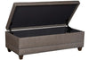 Image of Connolly 54 Inch Leather Storage Ottoman With Nails