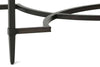 Image of Contessa 50 Inch Long "Designer Style" Fabric Coffee Table With Oil Rubbed Bronze Metal Base